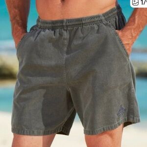 Crazy Shirts Crater Dyed Shorts Grey Stretch Waist 100% Cotton Pockets Size M